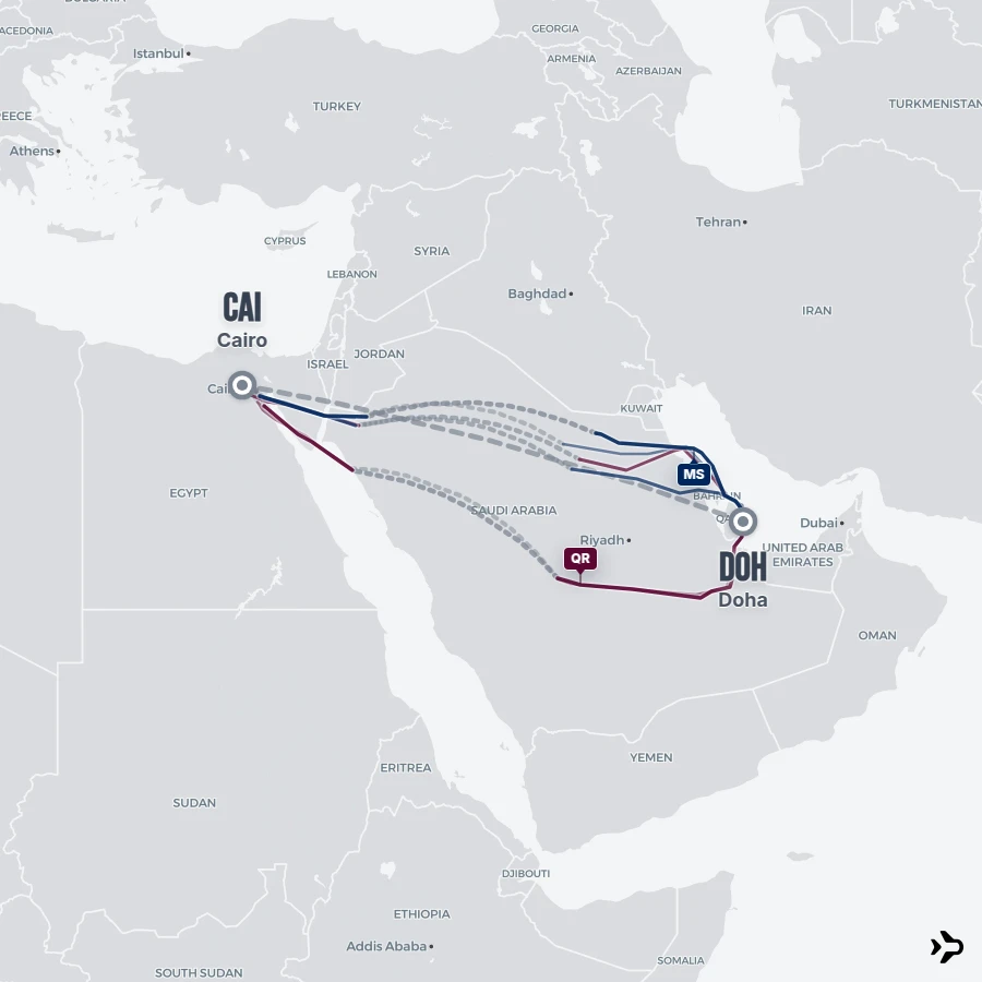 Doha to Cairo flights | Flightinformation.com