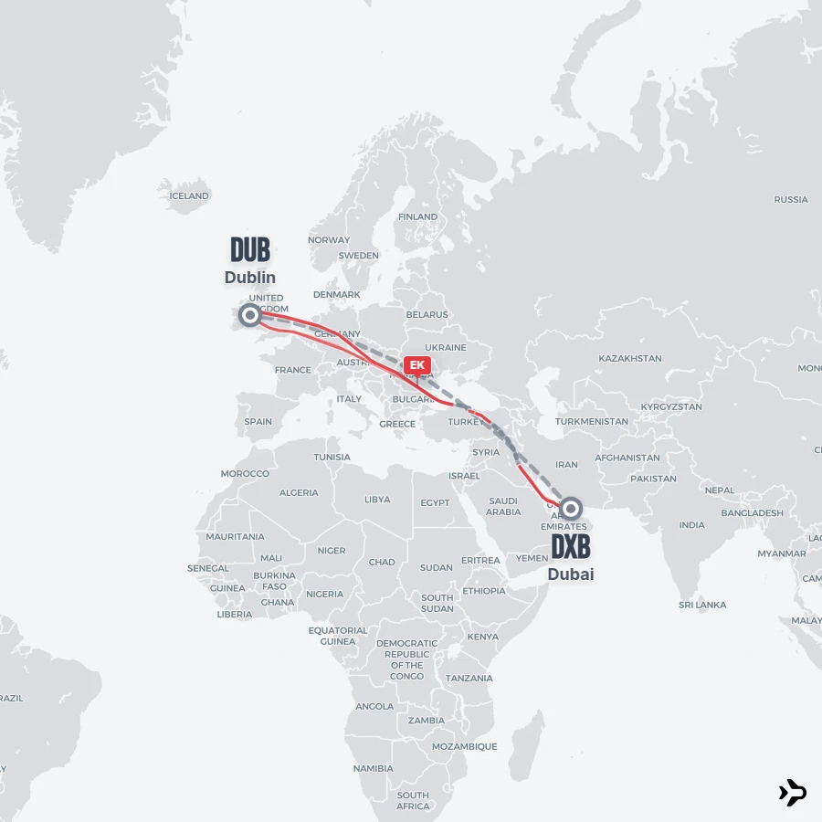 Flight 5 Dubai to Dublin flights | Flightinformation.com