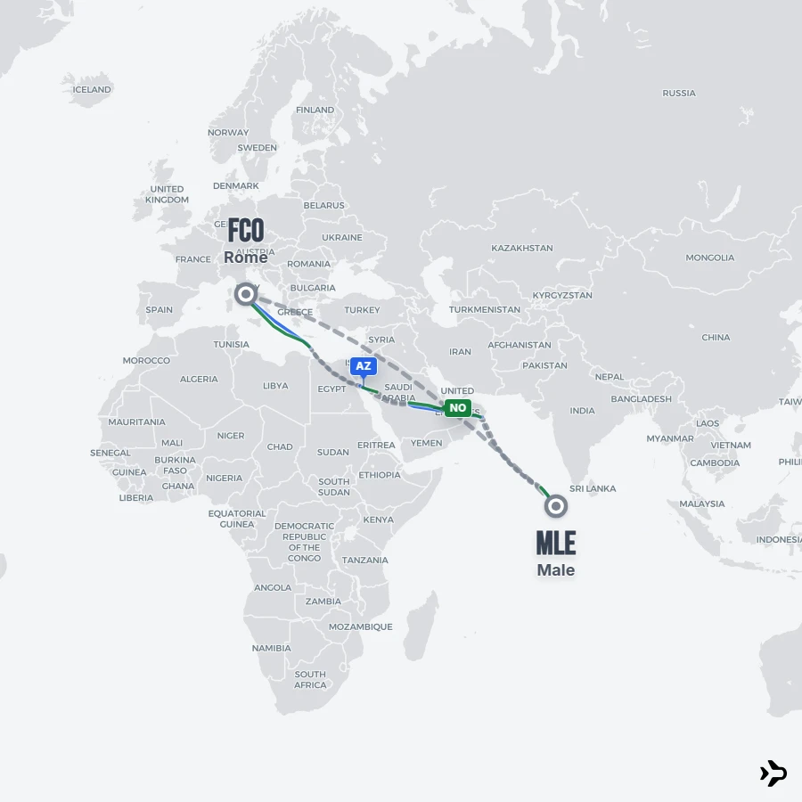 Flying To Rome Rome to Male flights | Flightinformation.com
