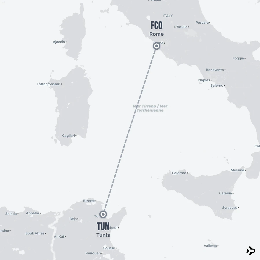 Flying To Rome Rome to Tunis flights | Flightinformation.com