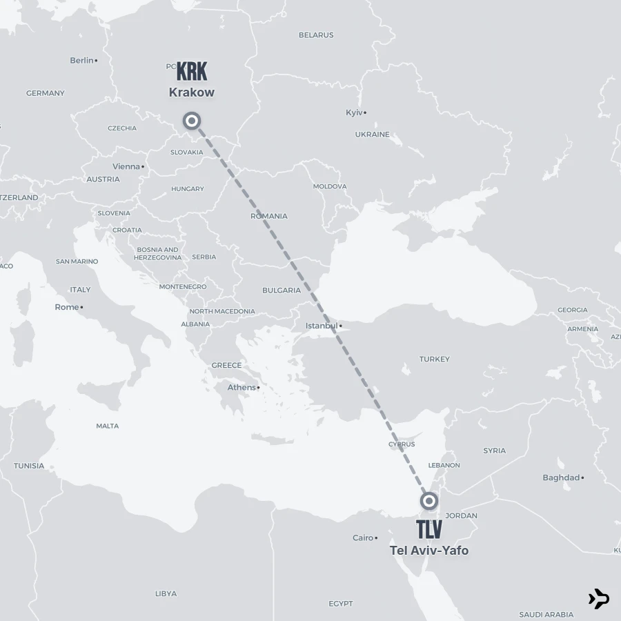Krakow to Tel Aviv-Yafo flights | Flightinformation.com