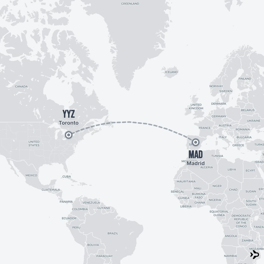 Yyz Madrid to Toronto flights | Flightinformation.com