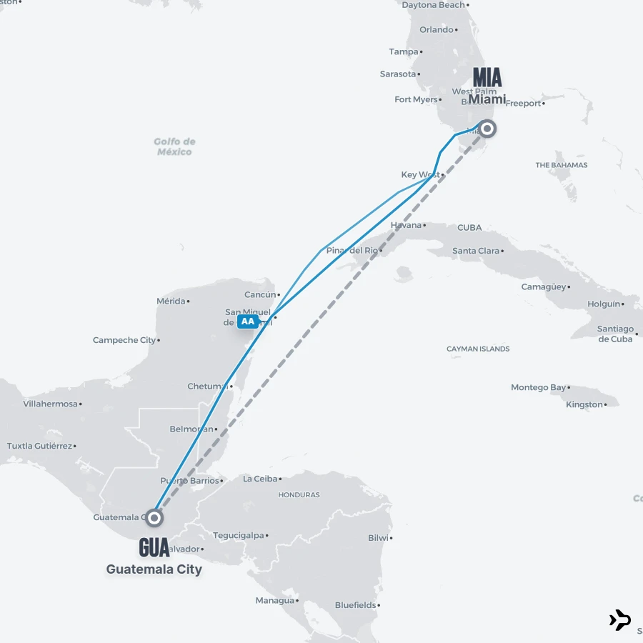Flight 5 Miami to Guatemala City flights | Flightinformation.com
