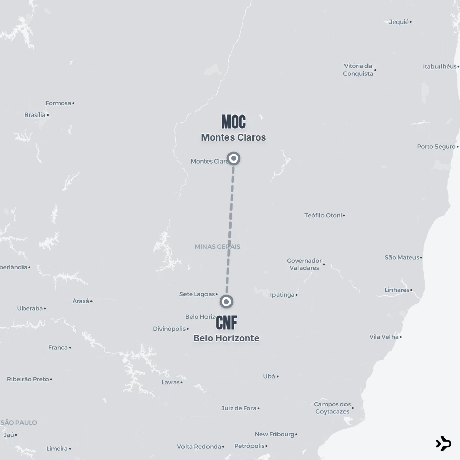 Flight 5 Montes Claros to Belo Horizonte flights | Flightinformation.com