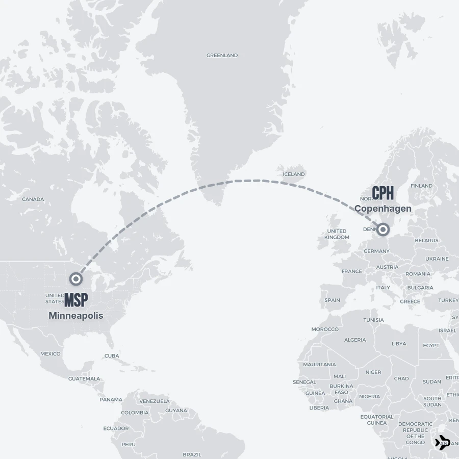 Minneapolis to Copenhagen flights | Flightinformation.com