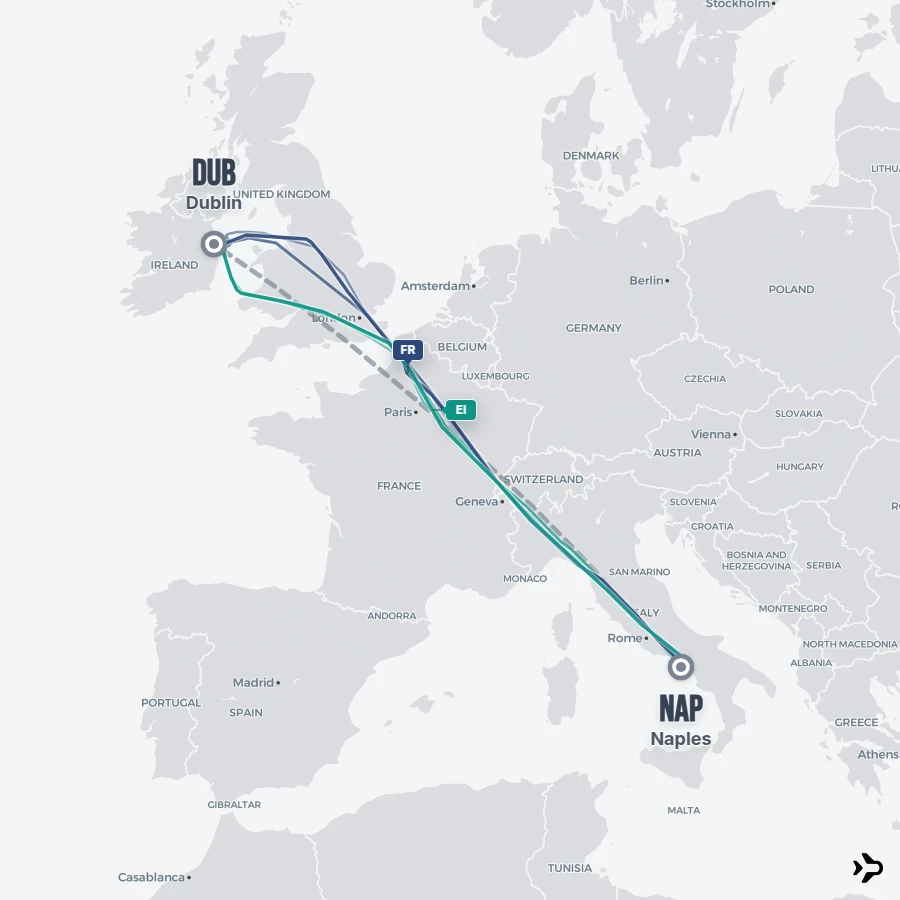 Flight 5 Naples to Dublin flights | Flightinformation.com