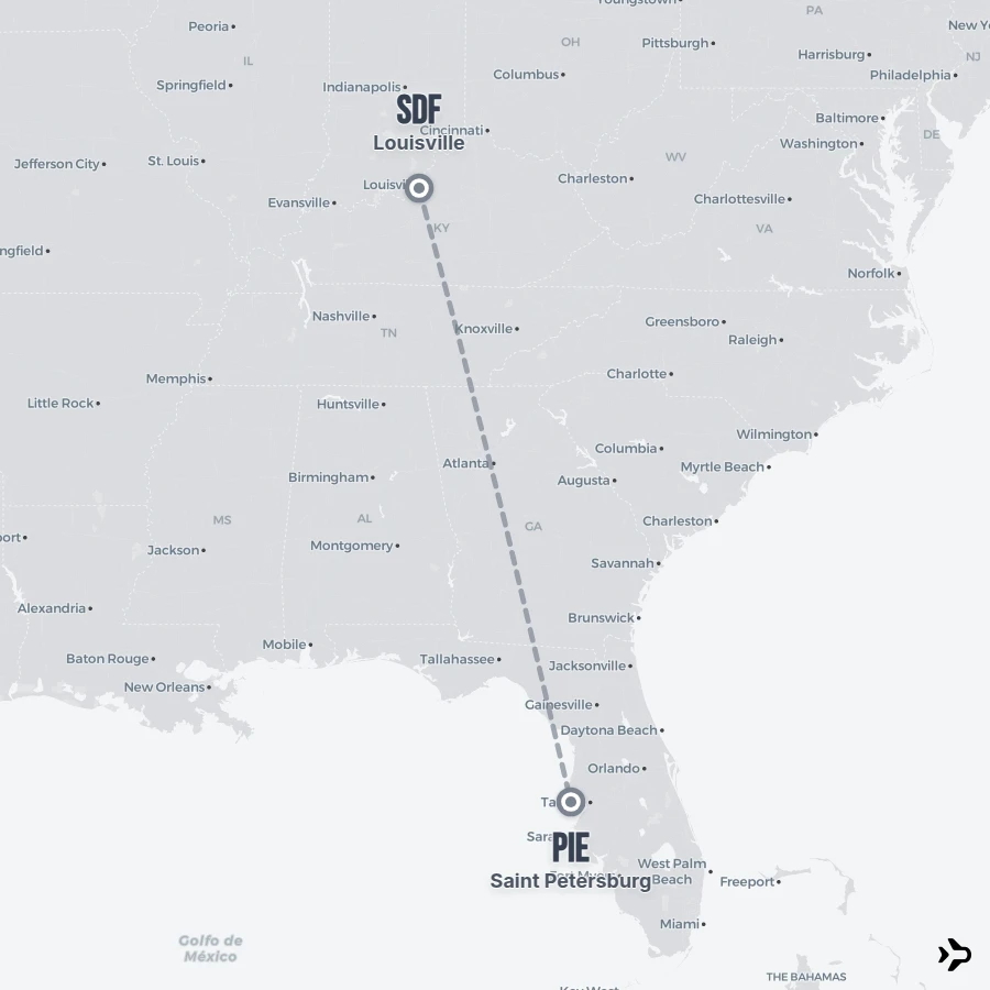 Pieroute Louisville to Saint Petersburg flights | Flightinformation.com
