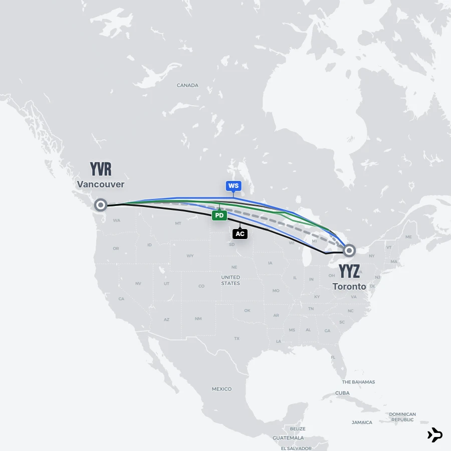 Yyz Vancouver to Toronto flights | Flightinformation.com