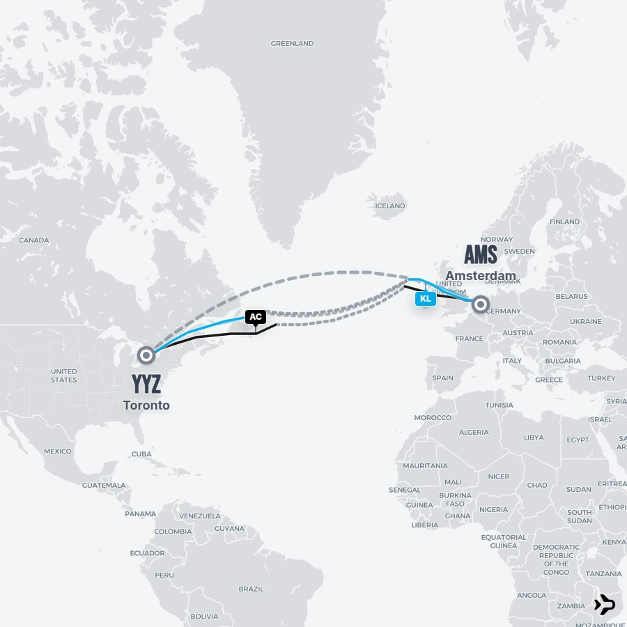 Yyz Toronto to Amsterdam flights | Flightinformation.com